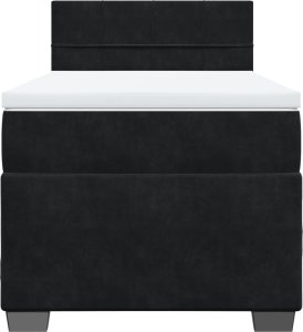 vidaXL Łóżko kontynentalne z materacem, czarne, aksamit 90x190 cm 6