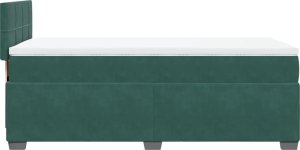 vidaXL Łóżko kontynentalne z materacem, zielone, aksamit, 90x190 cm 7
