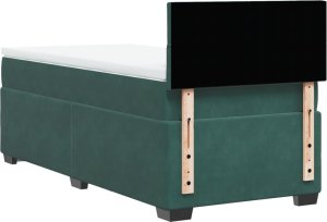 vidaXL Łóżko kontynentalne z materacem, zielone, aksamit, 90x190 cm 8
