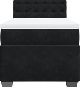 vidaXL Łóżko kontynentalne z materacem, czarne, aksamit 90x190 cm 6