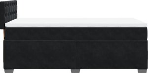 vidaXL Łóżko kontynentalne z materacem, czarne, aksamit 90x190 cm 7