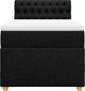 vidaXL Łóżko kontynentalne z materacem, czarne, tkanina, 80x200 cm 6