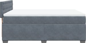 vidaXL Łóżko kontynentalne z materacem, ciemnoszara, aksamit 140x190cm 7