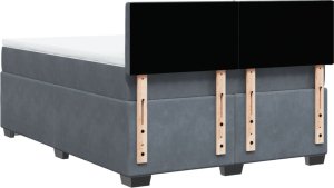 vidaXL Łóżko kontynentalne z materacem, ciemnoszara, aksamit 140x190cm 8