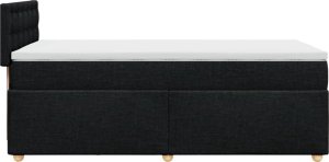 vidaXL Łóżko kontynentalne z materacem, czarne, tkanina, 80x200 cm 7