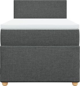 vidaXL Łóżko kontynentalne z materacem, ciemnoszara tkanina 80x200 cm 6