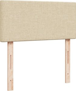 vidaXL Łóżko kontynentalne z materacem, kremowe, tkanina, 80x200 cm 12