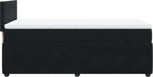 vidaXL Łóżko kontynentalne z materacem, czarne, aksamit 80x200 cm 7