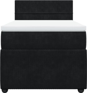 vidaXL Łóżko kontynentalne z materacem, czarne, aksamit 80x200 cm 6