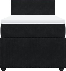 vidaXL Łóżko kontynentalne z materacem, czarne, aksamit 90x190 cm 6