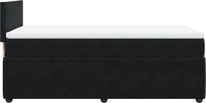 vidaXL Łóżko kontynentalne z materacem, czarne, aksamit 90x190 cm 7
