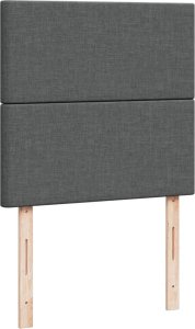 vidaXL Łóżko kontynentalne z materacem, ciemnoszara tkanina 90x190 cm 8
