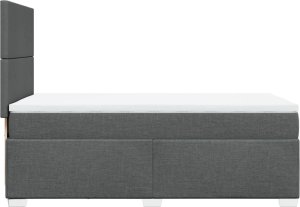 vidaXL Łóżko kontynentalne z materacem, ciemnoszara tkanina 90x190 cm 9