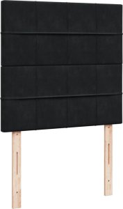 vidaXL Łóżko kontynentalne z materacem, czarne, aksamit 80x200 cm 8