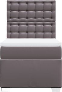 vidaXL Łóżko kontynentalne z materacem szare 90x190 cm 4
