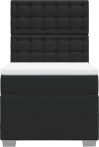 vidaXL Łóżko kontynentalne z materacem czarne 80x200 cm 4