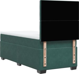 vidaXL Łóżko kontynentalne z materacem, zielone, aksamit, 80x200 cm 10