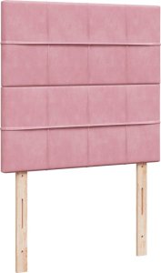 vidaXL Łóżko kontynentalne z materacem, różowe, aksamit, 90x190 cm 8
