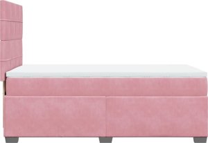 vidaXL Łóżko kontynentalne z materacem, różowe, aksamit, 90x190 cm 9
