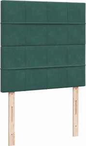 vidaXL Łóżko kontynentalne z materacem, zielone, aksamit, 90x190 cm 8