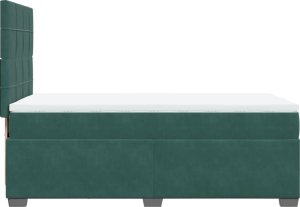 vidaXL Łóżko kontynentalne z materacem, zielone, aksamit, 90x190 cm 9