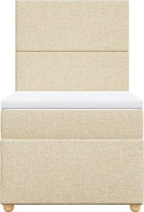 vidaXL Łóżko kontynentalne z materacem, kremowe, tkanina, 80x200 cm 4