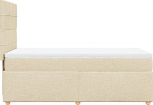 vidaXL Łóżko kontynentalne z materacem, kremowe, tkanina, 80x200 cm 5