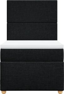 vidaXL Łóżko kontynentalne z materacem, czarne, tkanina, 80x200 cm 4