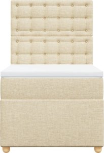 vidaXL Łóżko kontynentalne z materacem, kremowe, tkanina, 80x200 cm 4