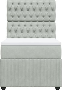 vidaXL Łóżko kontynentalne z materacem, jasnoszare, aksamit, 80x200 cm 4