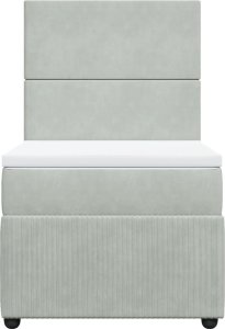 vidaXL Łóżko kontynentalne z materacem, jasnoszare, aksamit, 80x200 cm 4