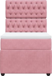 vidaXL Łóżko kontynentalne z materacem, różowe, aksamit, 80x200 cm 4