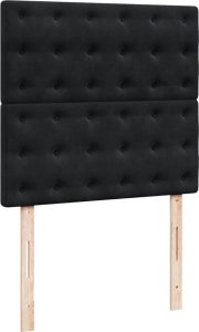vidaXL Łóżko kontynentalne z materacem, czarne, aksamit 90x190 cm 7