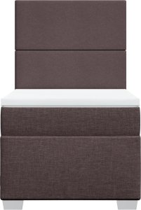 vidaXL Łóżko kontynentalne z materacem, brązowe, tkanina, 80x200 cm 6