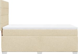 vidaXL Łóżko kontynentalne z materacem, kremowe, tkanina, 80x200 cm 11