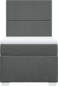 vidaXL Łóżko kontynentalne z materacem, ciemnoszara tkanina 80x200 cm 6