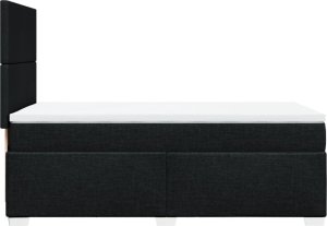 vidaXL Łóżko kontynentalne z materacem, czarne, tkanina, 80x200 cm 11
