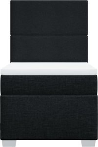 vidaXL Łóżko kontynentalne z materacem, czarne, tkanina, 80x200 cm 6