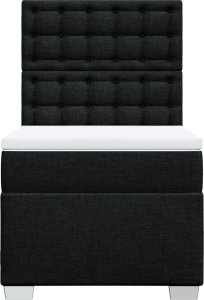 vidaXL Łóżko kontynentalne z materacem, czarne, tkanina, 80x200 cm 6