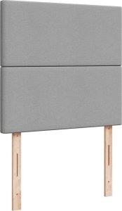 vidaXL Łóżko kontynentalne z materacem, jasnoszare, tkanina, 90x190 cm 7