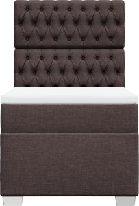 vidaXL Łóżko kontynentalne z materacem, brązowe, tkanina, 80x200 cm 6