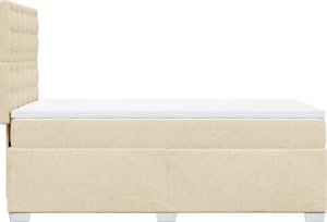 vidaXL Łóżko kontynentalne z materacem, kremowe, tkanina, 80x200 cm 11