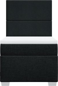 vidaXL Łóżko kontynentalne z materacem, czarne, tkanina 90x190 cm 6