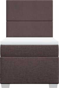 vidaXL Łóżko kontynentalne z materacem, brązowe, tkanina, 90x190 cm 6