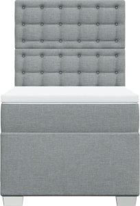 vidaXL Łóżko kontynentalne z materacem, jasnoszare, tkanina, 90x190 cm 6