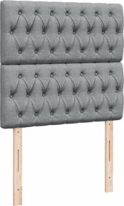 vidaXL Łóżko kontynentalne z materacem, jasnoszare, tkanina, 90x190 cm 7