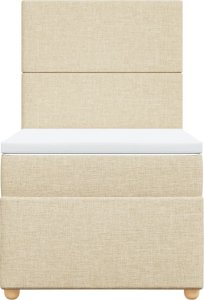 vidaXL Łóżko kontynentalne z materacem, kremowe, tkanina, 80x200 cm 6
