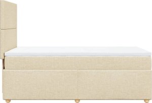 vidaXL Łóżko kontynentalne z materacem, kremowe, tkanina, 80x200 cm 7