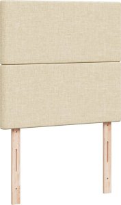 vidaXL Łóżko kontynentalne z materacem, kremowe, tkanina, 80x200 cm 9