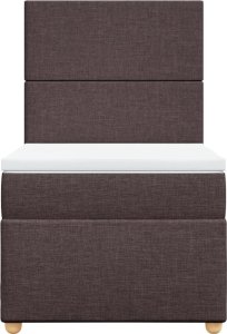 vidaXL Łóżko kontynentalne z materacem, brązowe, tkanina, 90x190 cm 6